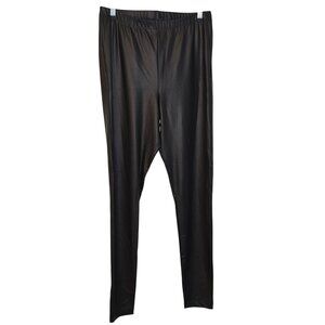 Asos Curve Women's Size 14 Black Nylon Spandex Wet Look Leggings